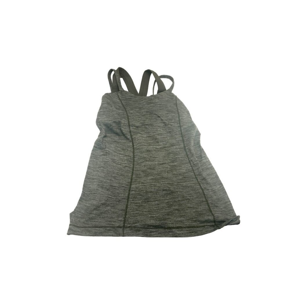 Lululemon Grey Yoga Tank Top. W/Built in Bra Size 2
